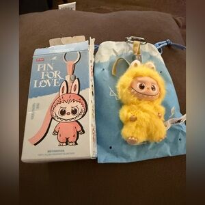 Pin For Love Labubu Key Chain Letter “P” Open box